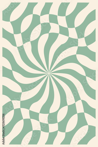 Lavender spiral design over checkered background creates a retro vintage look, perfect for backgrounds, backdrops, posters, and more