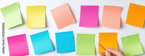 Colorful Sticky Notes on White Background