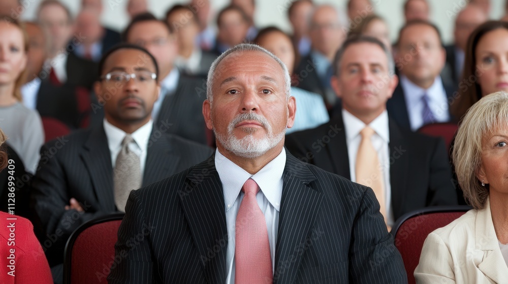 Confident Businessman in Meeting, Diverse Group Confident Businessman in Meeting, Diverse Group