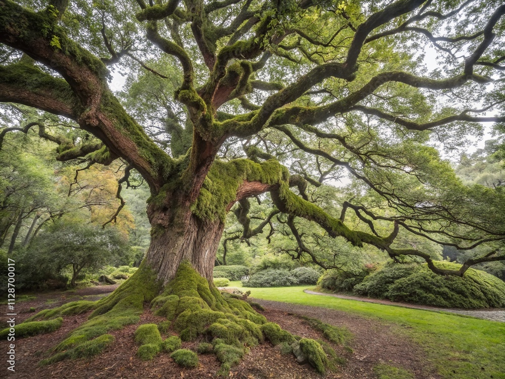 Fototapeta premium Captivating Documentary Photography of the Intricate Texture on an Old Tree, Showcasing Nature's Beauty and Resilience with a Rich Backdrop of Weathered Bark and Lush Surroundings