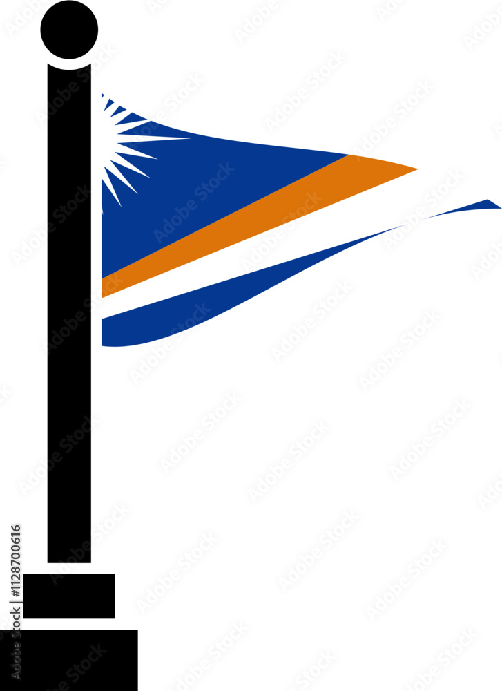 Fototapeta premium Marshall Islands Flag in Triangular shape
