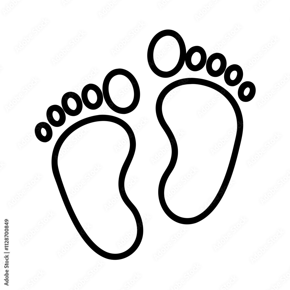 baby footprints icon, family day line art, family icon - simple black line art icon of baby footprints, symbolizing family day celebrations. family vector art. baby footprints icon, family day line art, family icon - simple black line art icon of baby footprints, symbolizing family day celebrations. family vector art.