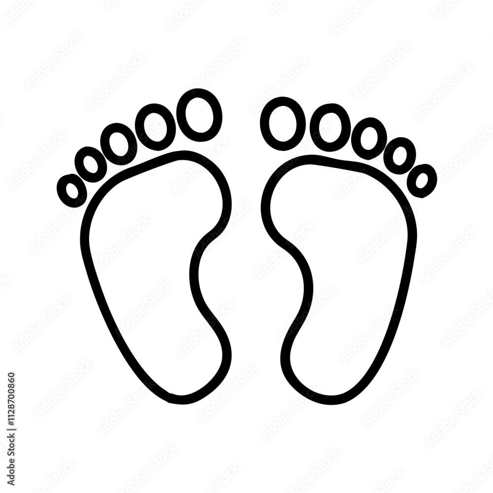 baby footprints icon, family day line art, family icon - simple black line art icon of baby footprints, symbolizing family day celebrations. family vector art. baby footprints icon, family day line art, family icon - simple black line art icon of baby footprints, symbolizing family day celebrations. family vector art.