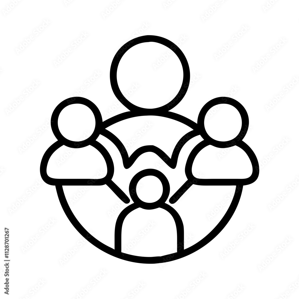 family bonding circle icon, family day line art, family icon - simple black line art icon of family bonding circle, symbolizing family day celebrations. family vector art. family bonding circle icon, family day line art, family icon - simple black line art icon of family bonding circle, symbolizing family day celebrations. family vector art.