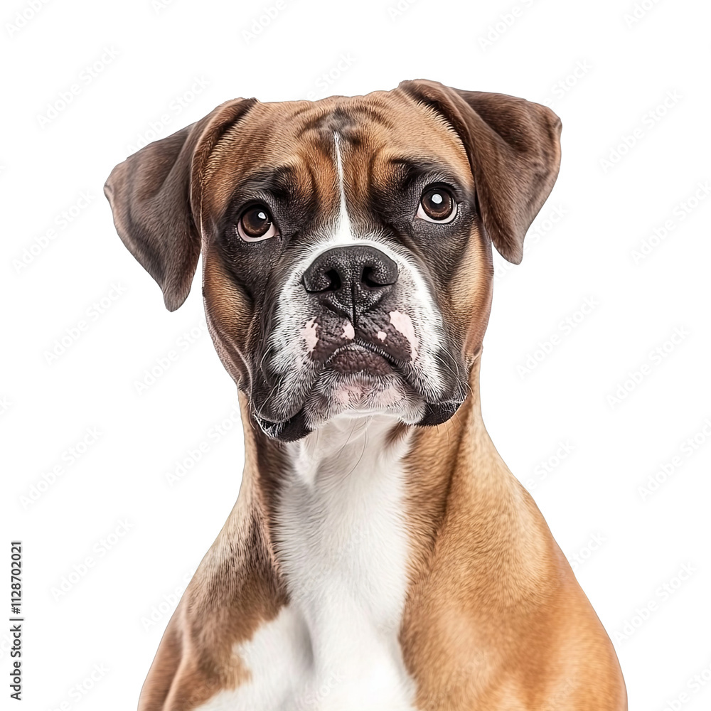 Boxer dog portrait isolated on white background adorable canine companion purebred pet looking directly at the camera studio shot head and shoulders animal themes mammals domestic animals brown and Boxer dog portrait isolated on white background adorable canine companion purebred pet looking directly at the camera studio shot head and shoulders animal themes mammals domestic animals brown and