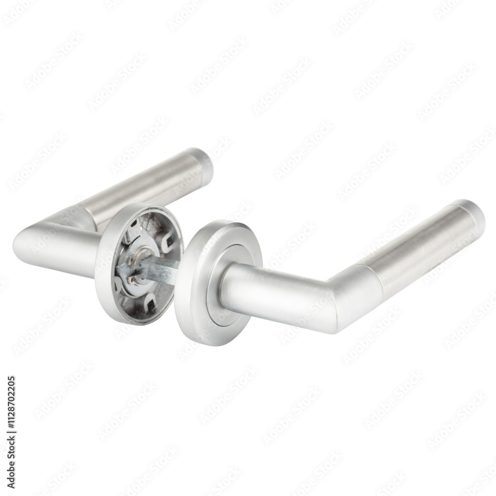 Angled Stainless Steel Door Handle Set with Brushed Finish Angled Stainless Steel Door Handle Set with Brushed Finish