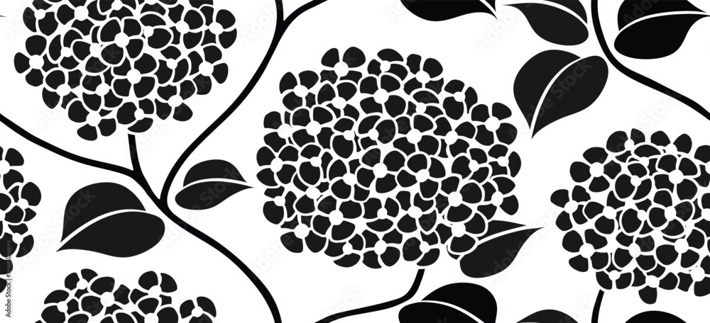 Fototapeta premium Abstract shape leaf and flower organic seamless pattern.