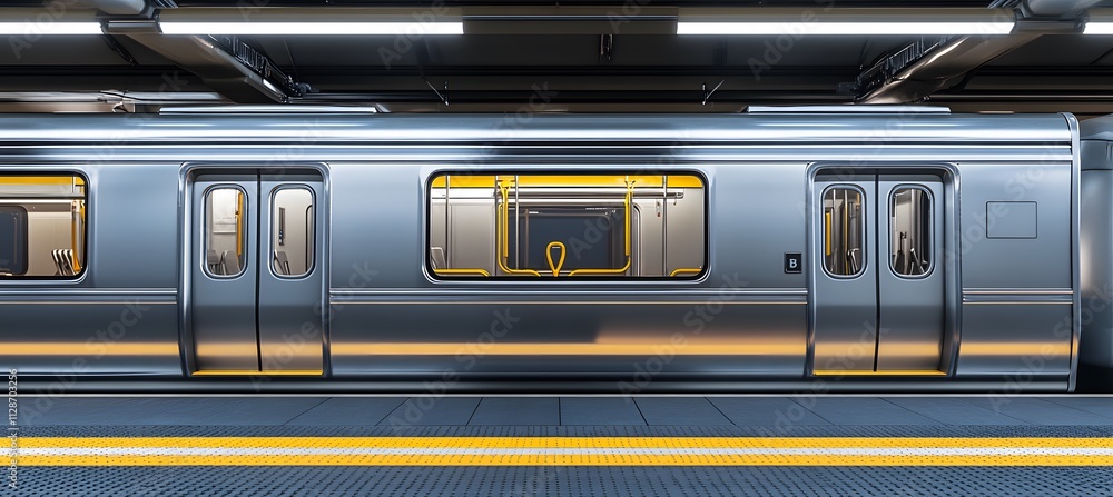 Photo of an open door on the side of a subway train at a New York City station,
Photo of an open door on the side of a subway train at a New York City station,