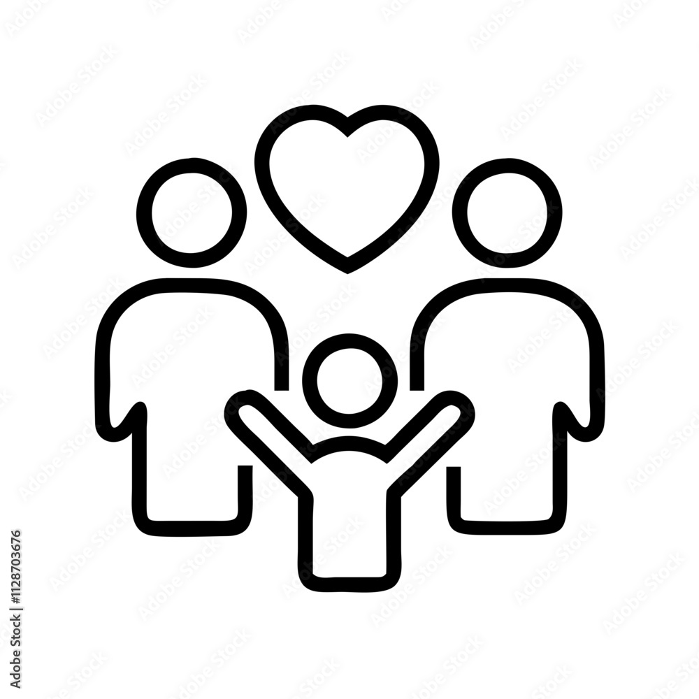 family unity symbol icon, family day line art, family icon - simple black line art icon of family unity symbol, symbolizing family day celebrations. family vector art. family unity symbol icon, family day line art, family icon - simple black line art icon of family unity symbol, symbolizing family day celebrations. family vector art.