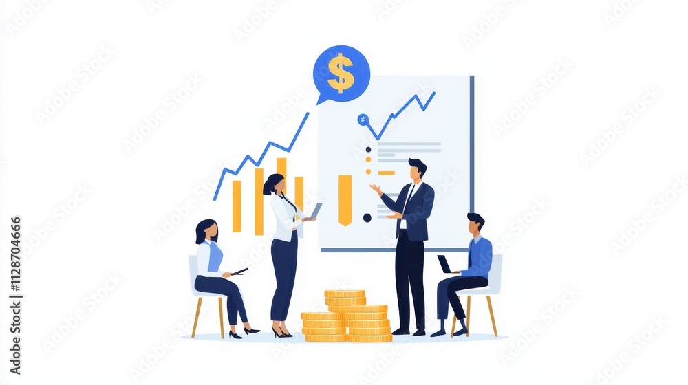 Business Team Financial Growth Strategy Meeting Business Team Financial Growth Strategy Meeting