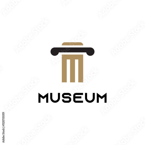 Initial Letter M For Museum Monument Old Building Architecture Logo Design