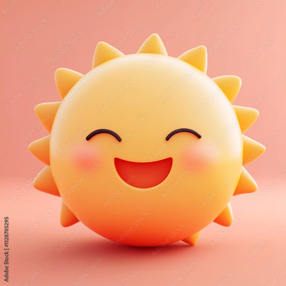 Fototapeta premium smiling sun emoji
