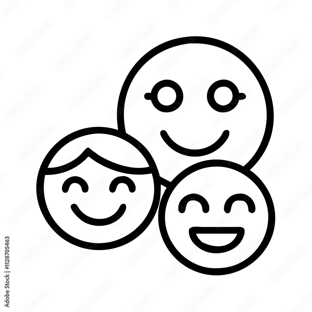 smiling family emoji icon, family day line art, family icon - simple black line art icon of smiling family emoji, symbolizing family day celebrations. family vector art. smiling family emoji icon, family day line art, family icon - simple black line art icon of smiling family emoji, symbolizing family day celebrations. family vector art.