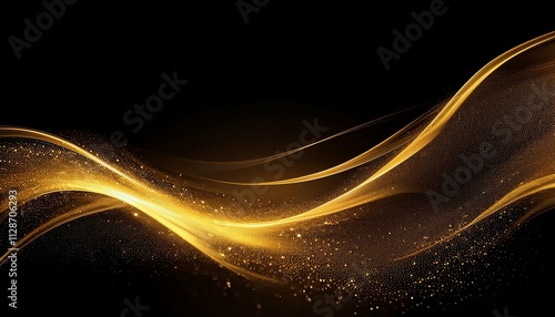 abstract gold dust trail wave background