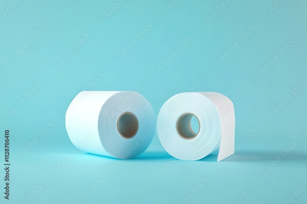 Toilet paper isolated on blue Toilet paper isolated on blue