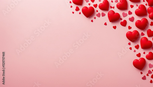 valentines day card isolated on pink background, Ai generated images photo