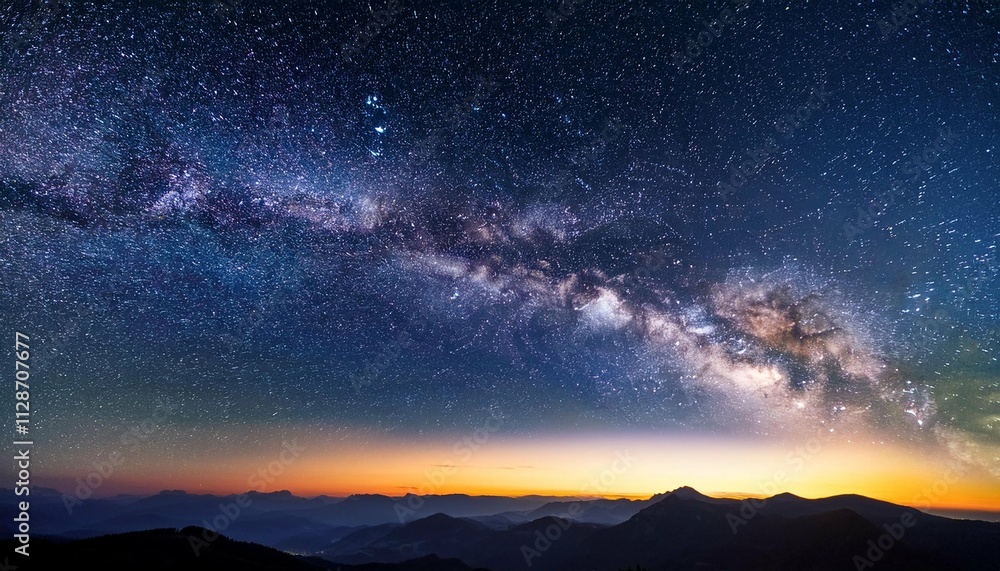 Fototapeta premium starry night sky and milky way galaxy with stars and space dust in the universe