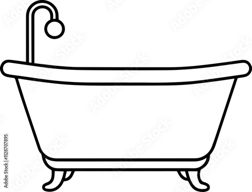 bathtub outline vector illustration