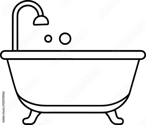 bathtub outline vector illustration