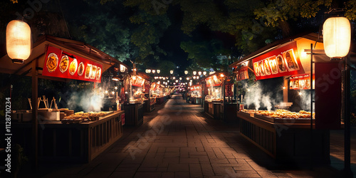 マジックアワーのお祭りの屋台06