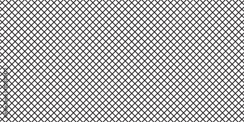 Black metal mesh seamless pattern vector illustration. Metal grid pattern. Silhouette Steel wire Chain link Fence Pattern. Grid, mesh, lattice background with rhombus, diamond shapes. 