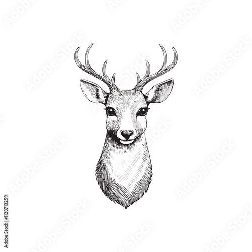 Christmas Deer Sketch Celebration Decoration Winter Event Festival of X-Mas
