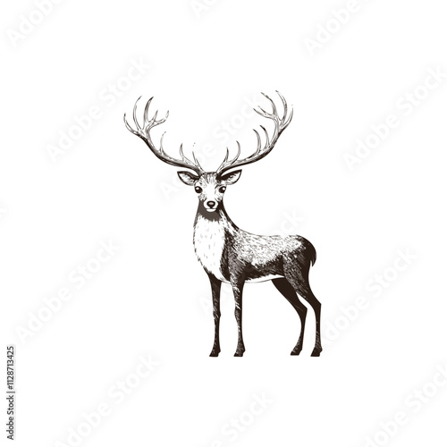 Christmas Deer Sketch Celebration Decoration Winter Event Festival of X-Mas

