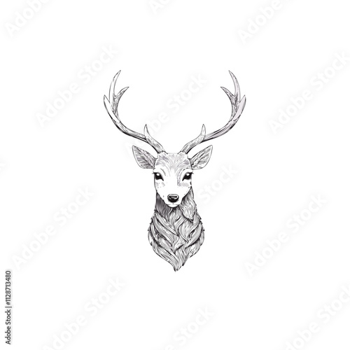 Christmas Deer Sketch Celebration Decoration Winter Event Festival of X-Mas
