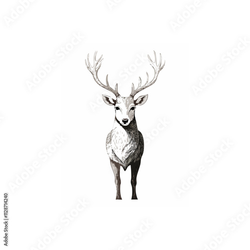 Christmas Deer Sketch Celebration Decoration Winter Event Festival of X-Mas
