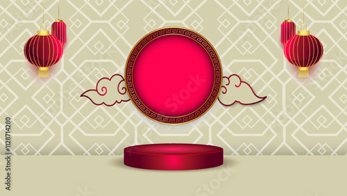 chinese new year podium display design