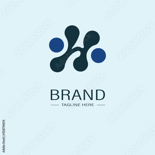 Molecular company logo hand drawn illustration artwork