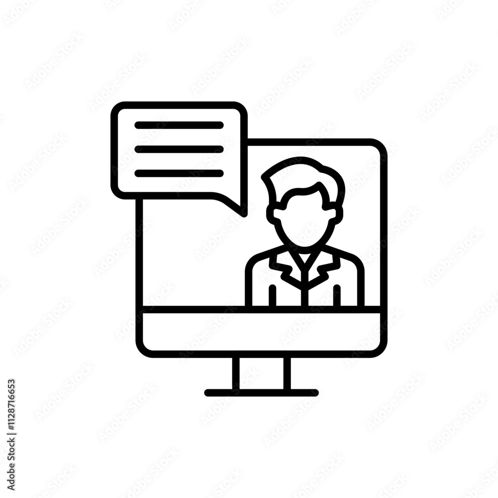 Online doctor outline icons, minimalist vector illustration ,simple transparent graphic element .Isolated on white background Online doctor outline icons, minimalist vector illustration ,simple transparent graphic element .Isolated on white background
