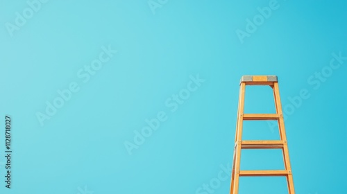 A wooden ladder against a clear blue sky, symbolizing elevation and potential.