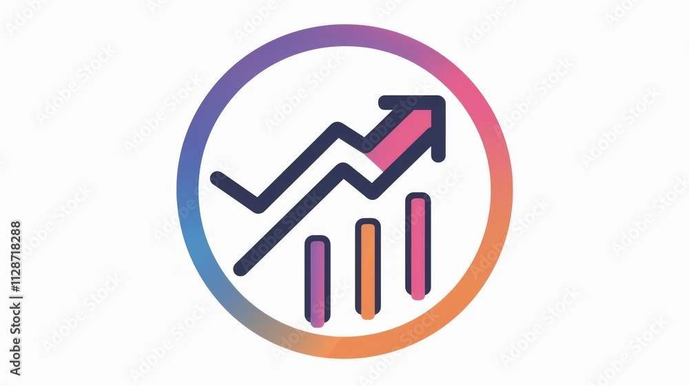 Icon of an upward arrow in a circle. Icon of an upward arrow in a circle.
