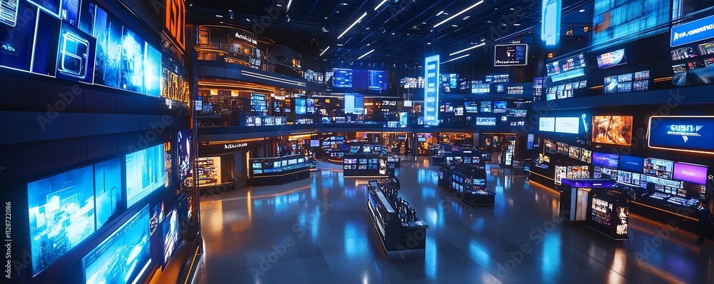 Dynamic global trade scene with interconnected digital platforms Dynamic global trade scene with interconnected digital platforms