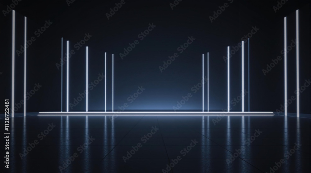 Dark Gray Background with Elegant Light Installation, modern presentation, gray background, stylish arrangement, beautiful lights Dark Gray Background with Elegant Light Installation, modern presentation, gray background, stylish arrangement, beautiful lights