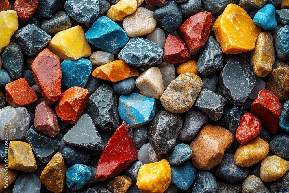 Colorful abstract background of pebbles with a top view perspective Colorful abstract background of pebbles with a top view perspective