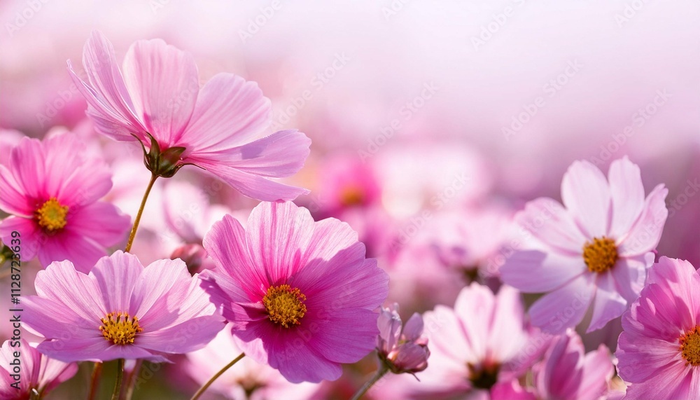 beautiful cosmos spring banner or horizontal background with delicate blooming cherry blossoms soft selective focus beautiful cosmos spring banner or horizontal background with delicate blooming cherry blossoms soft selective focus