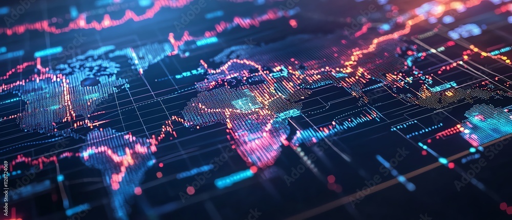 Isometric view of a datadriven global market Isometric view of a datadriven global market