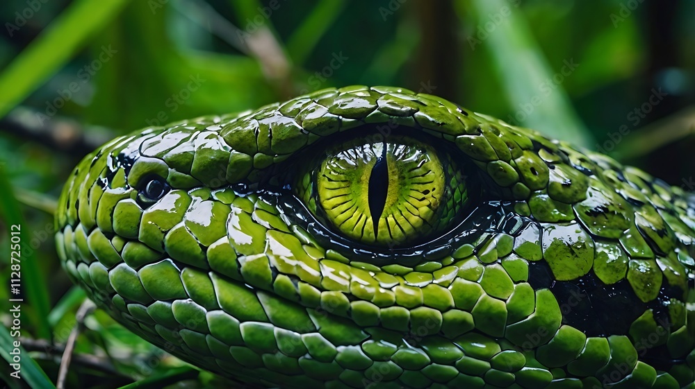 Fototapeta premium close of a green snake