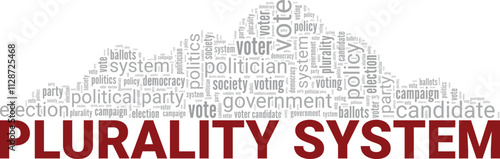 Plurality System word cloud conceptual design isolated on white background.