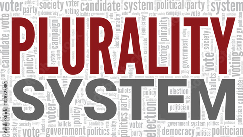 Plurality System word cloud conceptual design isolated on white background.