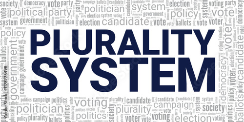 Plurality System word cloud conceptual design isolated on white background.