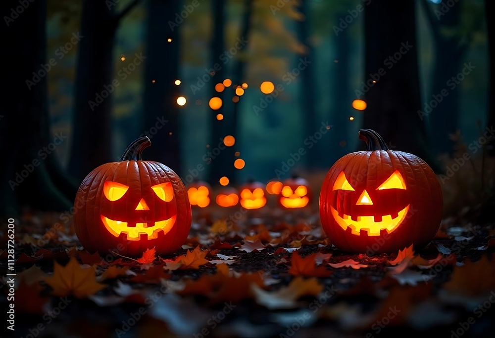 Fototapeta premium Happy Haloween Pumpkin Background Design