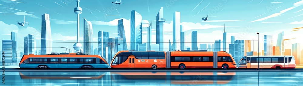 A sustainable global transport system with electric vehicles, ships, and trains running on clean energy, promoting ecofriendly logistics solutions A sustainable global transport system with electric vehicles, ships, and trains running on clean energy, promoting ecofriendly logistics solutions