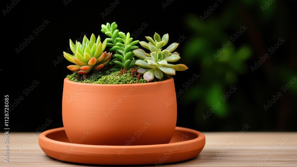 Vibrant succulents in a terracotta pot, perfect for home decor and gardening enthusiasts. Vibrant succulents in a terracotta pot, perfect for home decor and gardening enthusiasts.