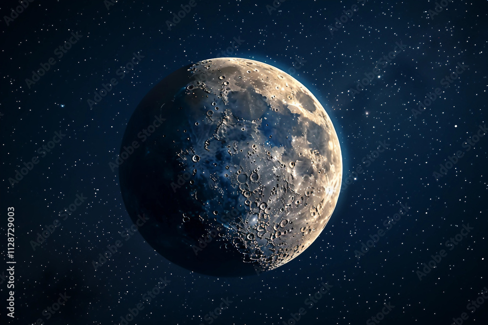 Obraz premium The Symbolic Ramadan Moon: A Sign of Reflection and Renewal
