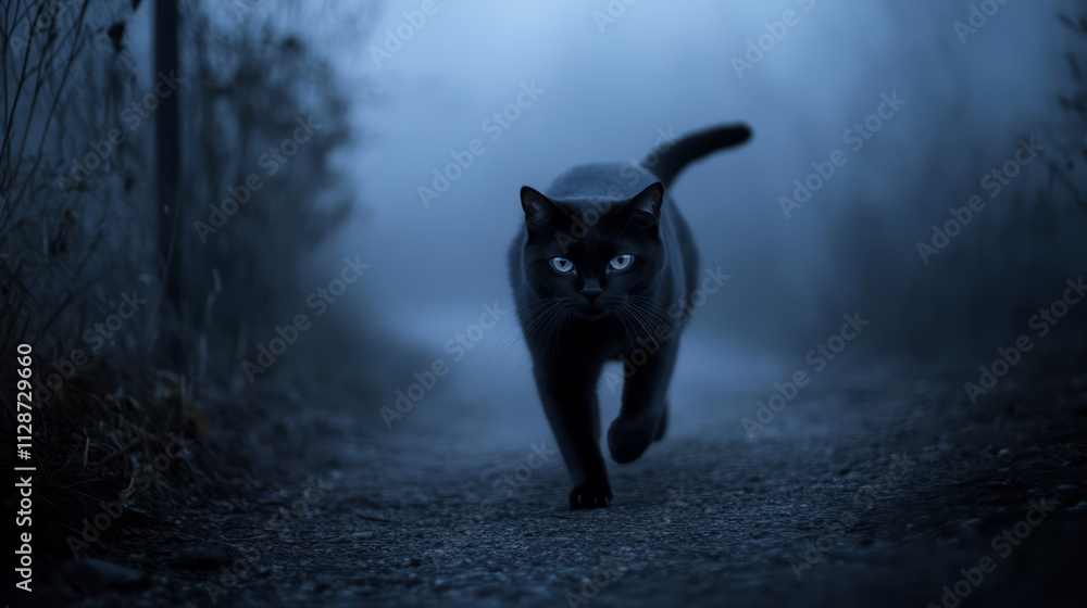 Obraz premium black cats bring bad luck, especially on Friday the 13th, is a superstition rooted in medieval Europe. They were often associated with witches and considered omens of misfortune.