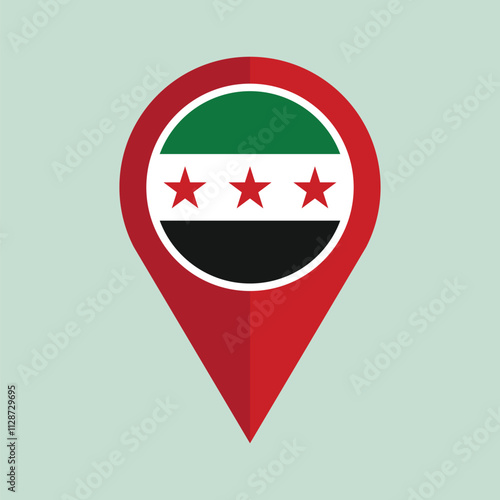 Syrian Arab Republic Identitiy with Syrian Flag