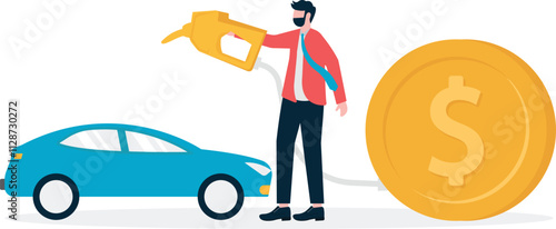 Increasing fuel price, The fuel economy crisis and expensive gas prices concept.
